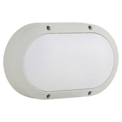 *** Disc *** Bulkhead Oval Small Plain White 1xE27