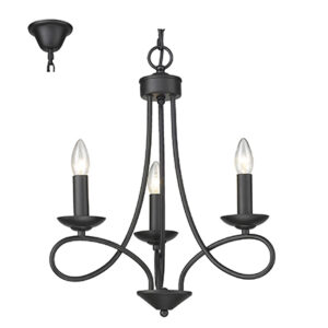 ***3LT Chandelier Black E14 3x40w