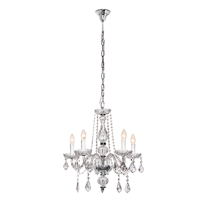 Toledo Chandelier Chrome/Black E14 5x40w