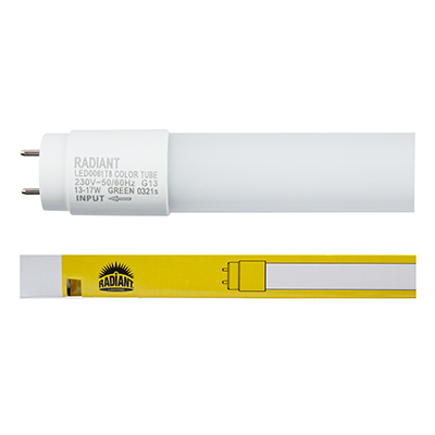 T8 Colour Tube 13-17w LED G13 Green 1200mm