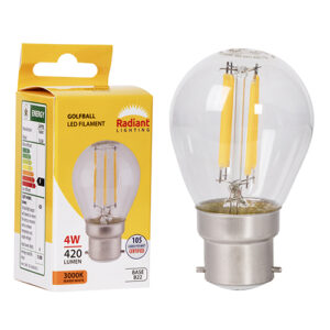 Golfball Filament Clear 4w LED B22 3000K 105lm