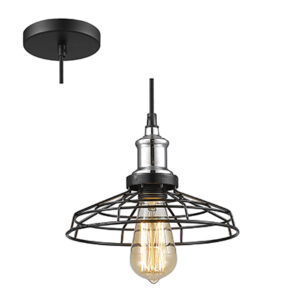 ***Grid Pendant Black/Chrome E27 1x40w