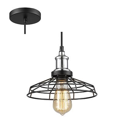 ***Grid Pendant Black/Chrome E27 1x40w