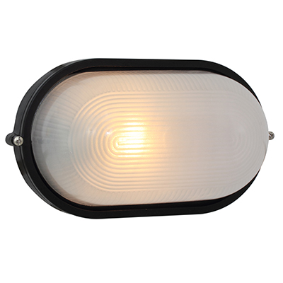 *** Disc *** Bulkhead Oval Small Plain Black 1xE27
