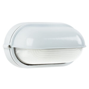 *** Disc *** Bulkhead Oval Small Eyelid White 1xE27