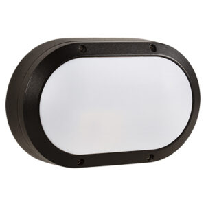 *** Disc *** Bulkhead Oval Small Plain Black 1xE27