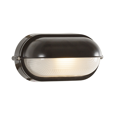 Bulkhead Oval Large Eyelid Black 1xE27 (B9B)