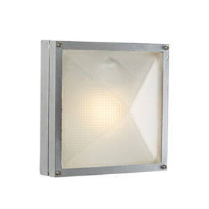 *** Disc *** Bulkhead Square Small Plain Silver Grey 1xE27