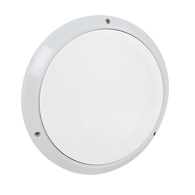 Polycarbonate Round Bulkhead White 2xE27 60w