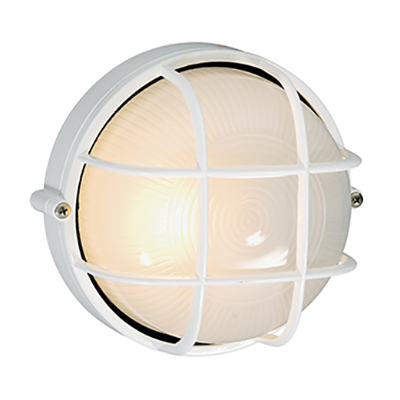 Round Small Grid Bulkhead White 1xE27 (B53W)