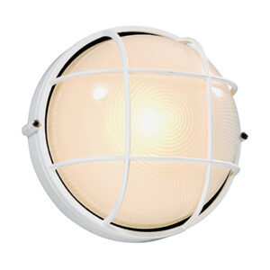 Round Large Grid Bulkhead White 1xE27 (B41W)