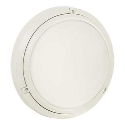 *** Disc *** Round Plain Bulkhead Matt White 2xE27