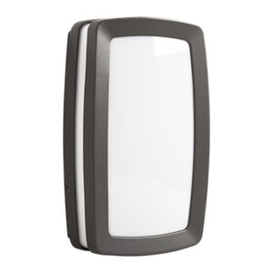Rectangular Plain Bulkhead Grey 2xE27