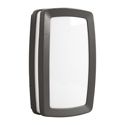 Rectangular Plain Bulkhead Grey 2xE27