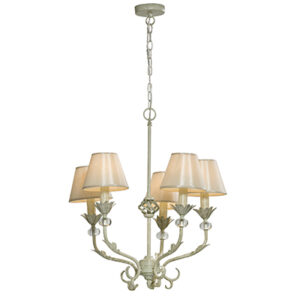 *** Disc *** 5LT Bamboo Chandelier French White