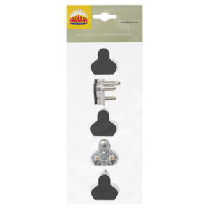 Plug Top 16Amp 3Pin Black 5xPrepack