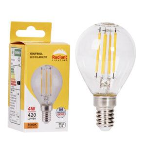 Golfball Filament Clear 4w LED E14 3000K 105lm
