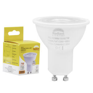 GU10 Clear Lens 7W LED 3000K Dimmable 105lm