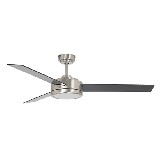 ***Rove Ceiling Fan 3 Blades Brushed Nickel Black&White Motor Powr 30W