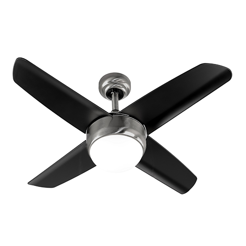 ***Rush Ceiling Fan 4 Blades Pull Switch Matt Black Motor Power 50W AC