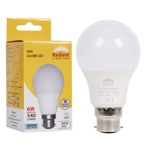 A60 6w LED B22 4000K Box N