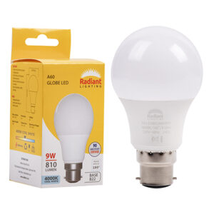 A60 9w LED B22 4000K Box 105lm