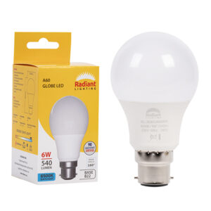 A60 6w LED B22 6500K Box 105lm