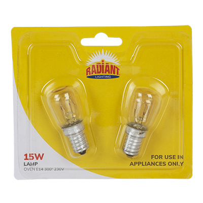 ***Oven Lamp E14 15w 300' 1000h Twin Pack
