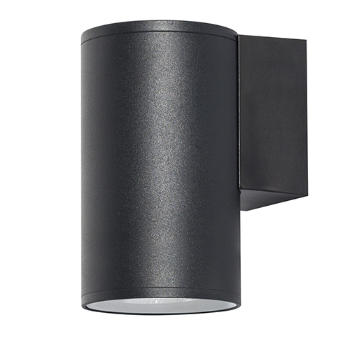 Bue Round Up or Down Outdoor Wall Light Black E27