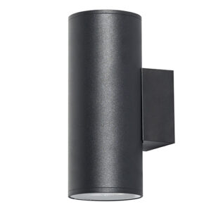 Bue Round Up & Down Outdoor Wall Light Black E27