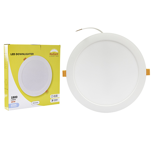 Radiant Panel Round Downlight 215mm Dia White LED 18W 6500K
